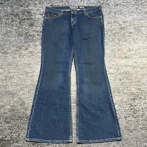 Old Navy Flare Jeans Stretch Womens 14 (36x31) Blue Vintage Y2K Bootcut Mid Rise
